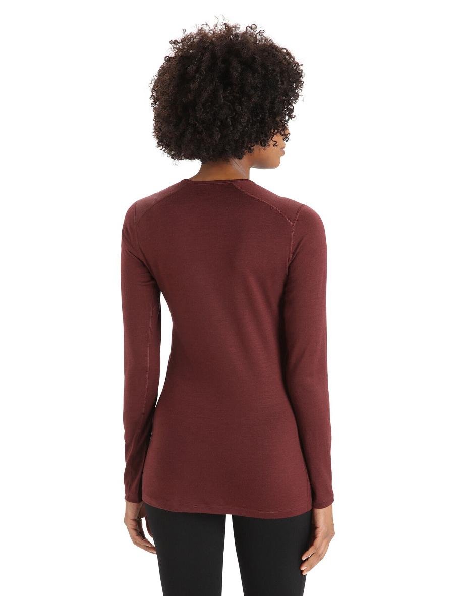 Une pièce Icebreaker Merino 200 Oasis Long Sleeve Crewe Thermal Top Femme Rouge | FR 1765LISH